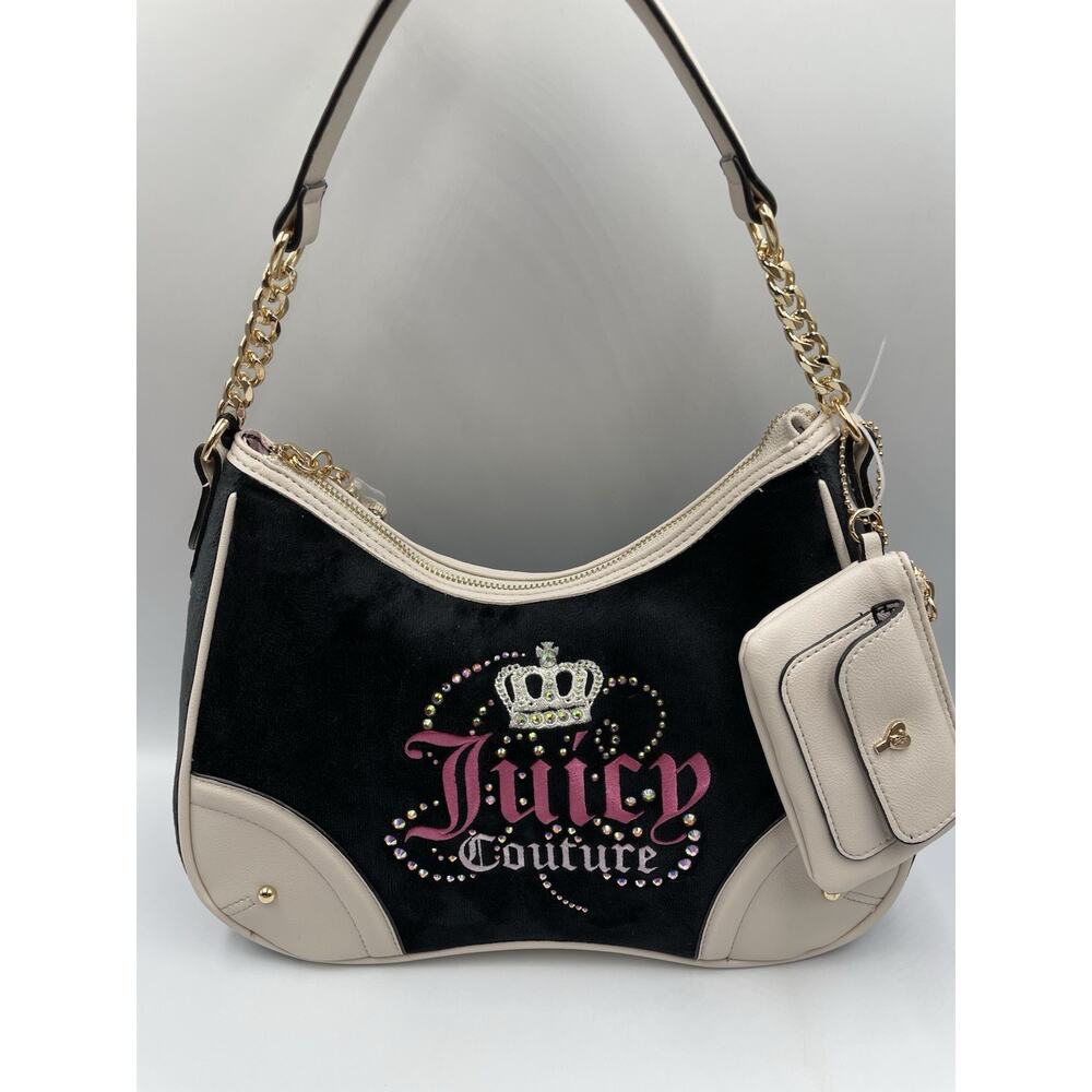 Juicy Couture Black & Pink Shoulder Bag With Chain Straps New With Tags